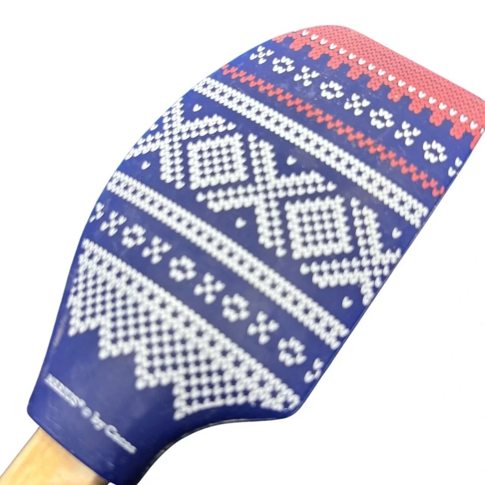 Marius by Cocca Silicone‎ Spatula Wooden Handle Fair Isle Nordic Pattern Norway